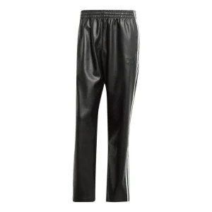 adidas Faux Leather Adicolor 3-Stripes Firebird Track Suit Pants Asia Sizing 'Black' IZ4038