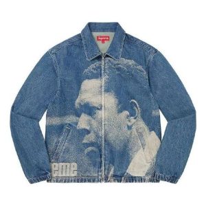 Supreme John Coltrane A Love Denim Harrington Jacket 'Teal White' SUP-FW21-217