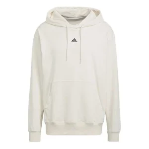 Men's adidas Thin And Light Breathable Hooded Pullover Long Sleeves Creamy White HE4353