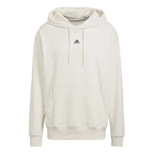 Men's adidas Thin And Light Breathable Hooded Pullover Long Sleeves Creamy White HE4353