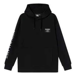 New Balance Casual Letters Print Hoodie Asia Sizing 'Black White' NC943021-BK