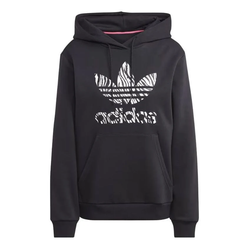 (WMNS) adidas Zebra Animal Print Infill Hoodie 'Black' II0905