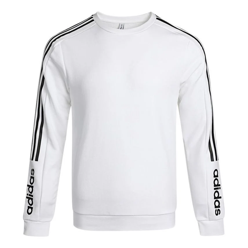 adidas neo M Basc Ss Logo Printing Round Neck Pullover White H45561