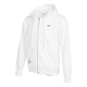 Men's Nike Back Logo Sports Knit Hooded Zipper White DO9155-100