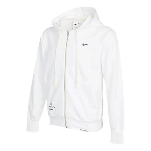 Men's Nike Back Logo Sports Knit Hooded Zipper White DO9155-100