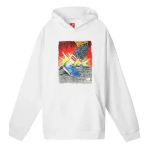 New Balance Graphic Print Hoodie Asia Sizing 'White' AMT-93666-WT