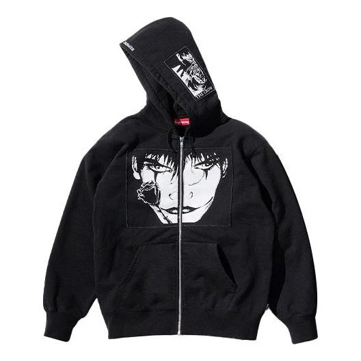 Supreme x The Crow Zip Up Hooded Sweatshirt 'Black White' SUP-FW21-179