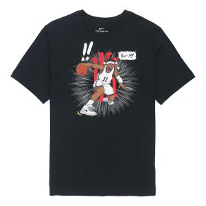 Men's Nike Kyrie Logo Basketball Sports Printing Round Neck Short Sleeve Black T-Shirt DD0780-010