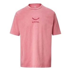 Converse Jack Purcell Embroidered Sports Round Neck Short Sleeve Couple Style Pink 10020930-A03