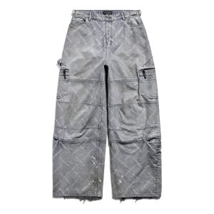 Balenciaga Bal Diagonal Allover Cargo Pants 'Light Blue' 767971TDW144979