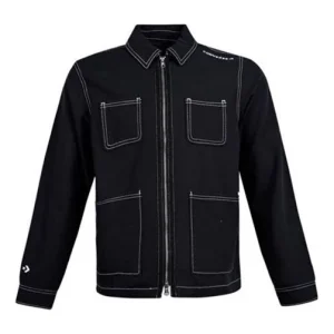 Men's Converse Pocket Woven Long Sleeves Jacket Black 10020896-A01