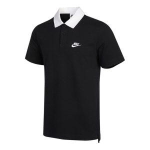 Nike Nsw Spe Ss Rugby Polo Sports Short Sleeve Polo Shirt Black DD4713-010