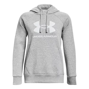 (WMNS) Under Armour Rival Fleece Big Logo Hoodie 'Light Grey' 1379501-012