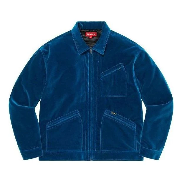 Supreme Velvet Work Jacket 'Blue' SUP-FW20-278