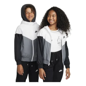 (GS) Nike Sportswear Windrunner Hooded Repel Jacket 'White Grey Black' FZ5516-100