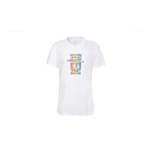 (WMNS) Converse Slim Fit Printing Short Sleeve White 10018492-A01