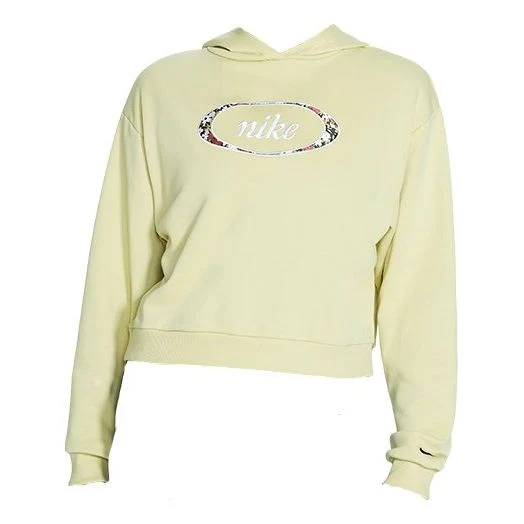 (WMNS) Nike Sportswear Crop Fleece Hoodie 'Tree Mist' CV1871-318