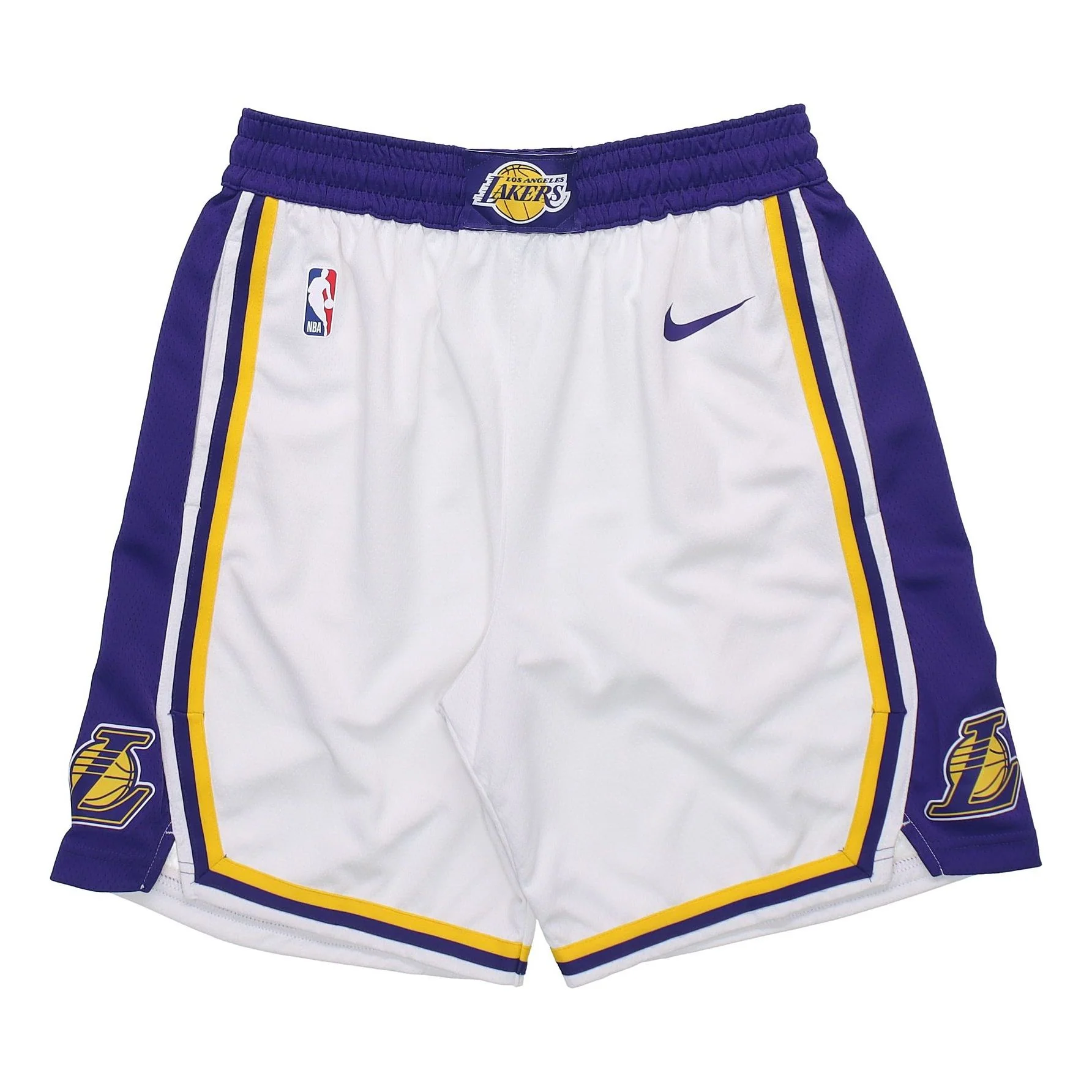 Nike NBA Association Edition SW Fan Edition Lakers Basketball Shorts White AJ5616-100