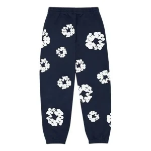 Denim Tears Cotton Wreath Logo Sweatpants 'Navy White' 401-080-30