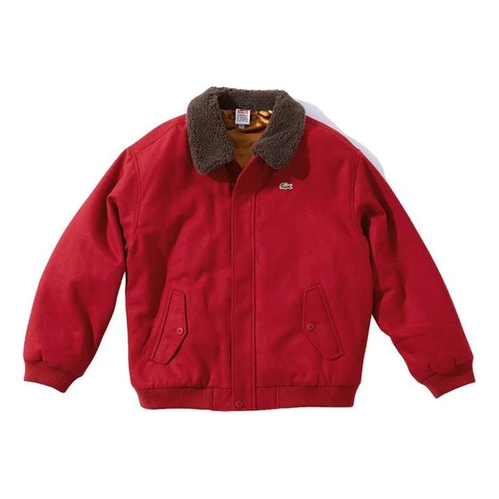 Supreme LACOSTE Wool Bomber Jacket 'Red' SUP-FW19-531