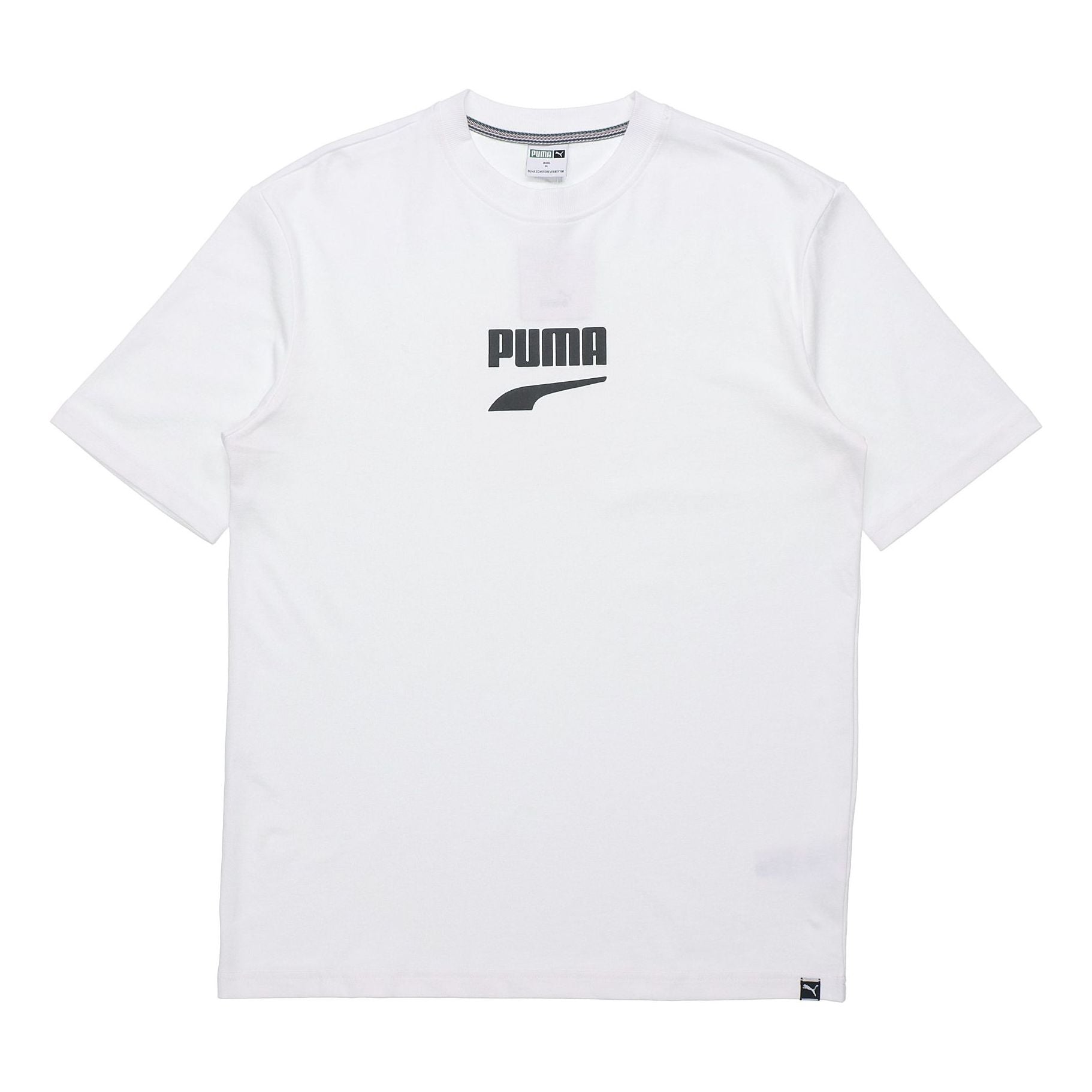 PUMA Downtown Classical Logo Short Sleeve TEE Men White 597348-52