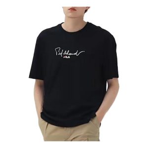 FILA Casual Sports Breathable Knit Round Neck Short Sleeve Black F11M118102F-BK