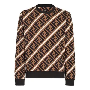 Fendi Logo Cotton Colorblock Sports 'Brown' FY0944A7A9F13J3