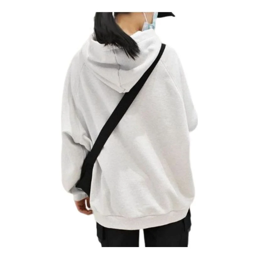 Li-Ning Vital Series Logo Embroidered Loose Hoodie 'Grey' AWDS240-2