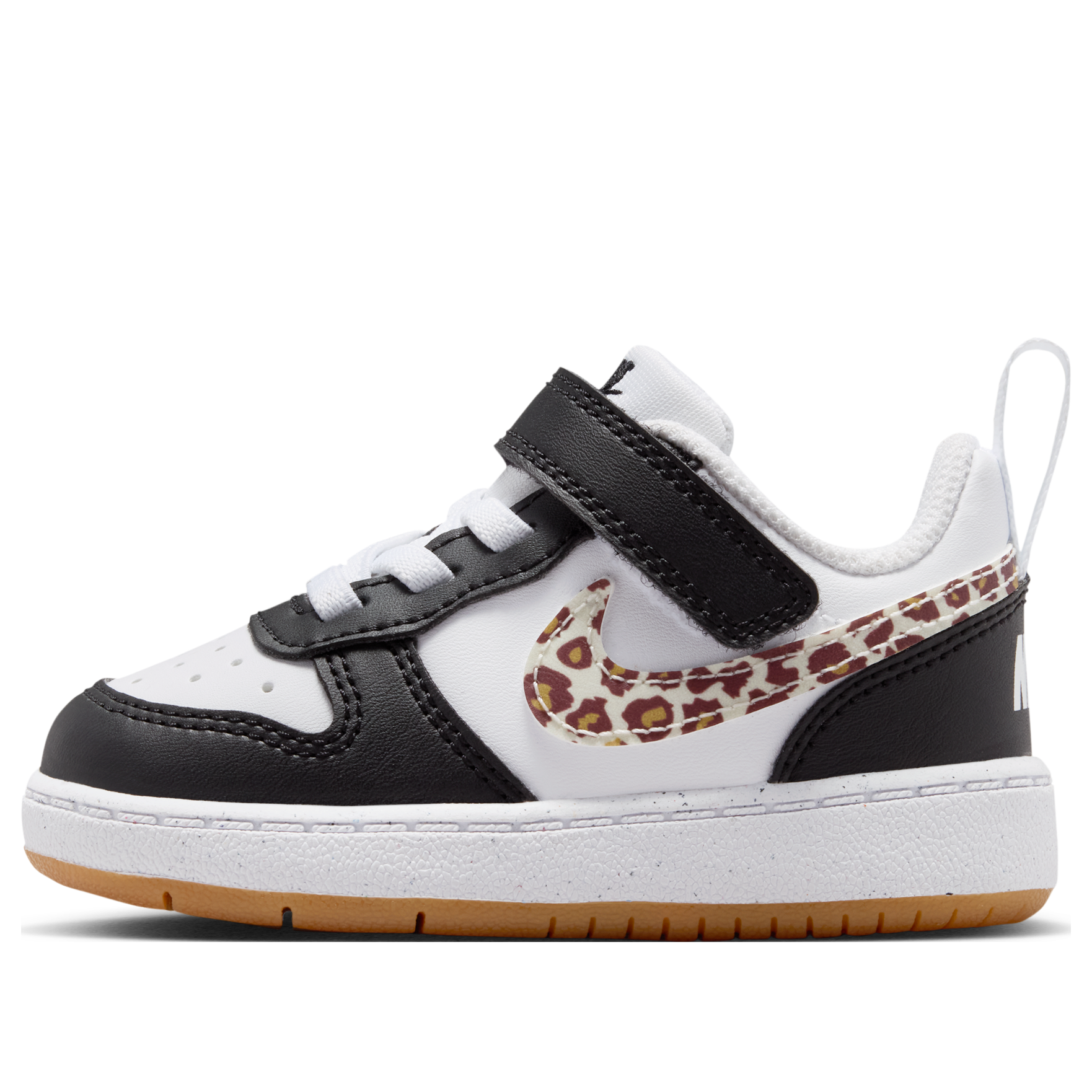 (TD) Nike Court Borough Low 'Black White Leopard Swoosh' IR0565-001