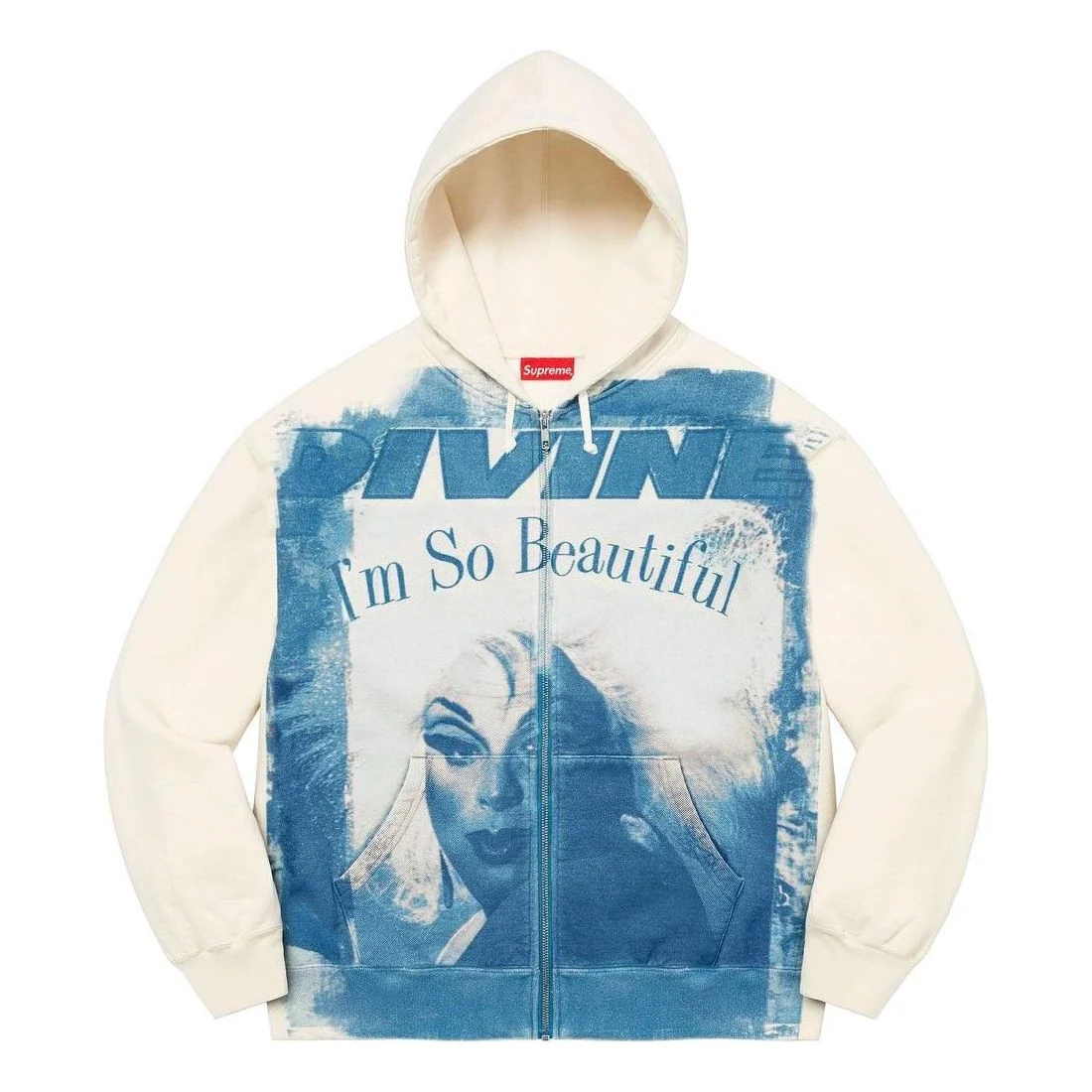 Supreme Divine Zip Up Hooded Sweatshirt 'White Blue' SUP-SS23-242