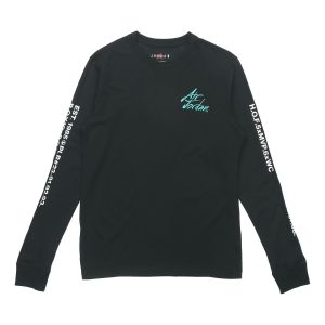 Air Jordan Embroidered Alphabet Printing Casual Sports Round Neck Long Sleeves Black DC6647-010