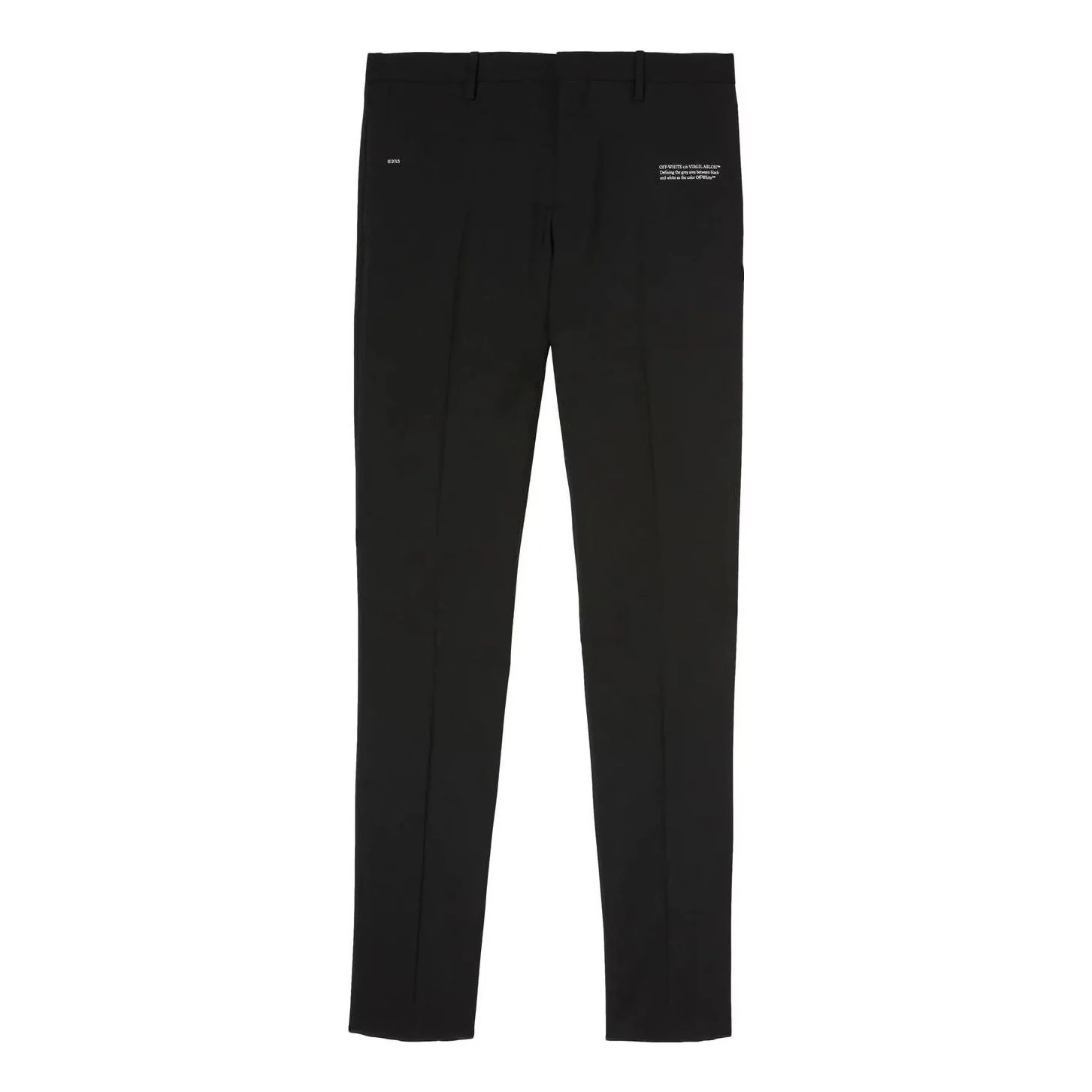 Men's Off-White FW22 Solid Color Alphabet Printing Straight-Leg Casual Trousers Ordinary Version Black OMCA211C99FAB0011001