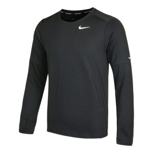 Men's Nike Reflective Logo Training Sports Running Long Sleeves Black T-Shirt DD4755-010