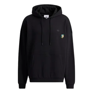 Men's adidas originals x Melting Sadness Crossover Sports Hooded Pullover Long Sleeves Black HB6864