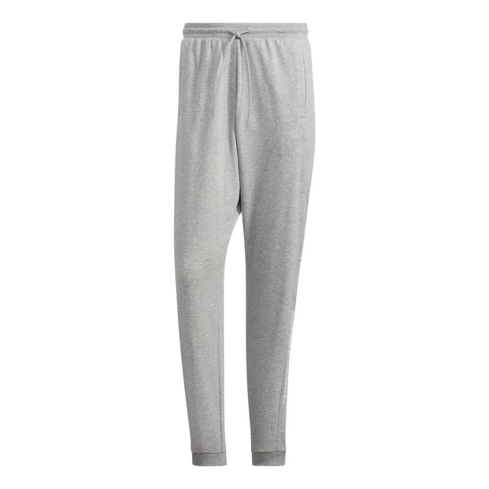 Men's adidas Solid Color Drawstring Casual Breathable Sports Pants/Trousers/Joggers Gray HD0075
