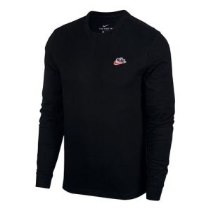 Nike Sportswear Heritage Casual Round-neckLong-sleeveTee Men Black CJ8439-010