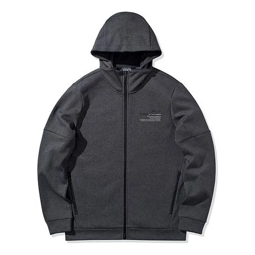 Li-Ning Logo Cardigan Jacket 'Dark Grey' AWDQ063-2