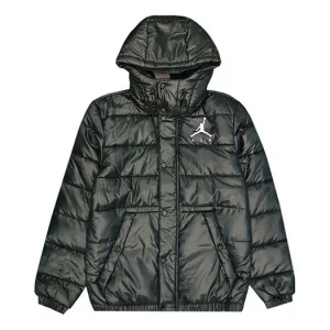 Air Jordan Athleisure Casual Sports warm hooded padded Jacket Black CQ4698-010