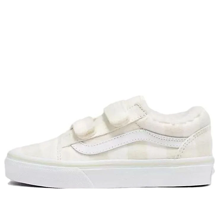 (PS) Vans Old Skool V Sherpa 'White Plaid Marshmallow' VN000VHEBPH