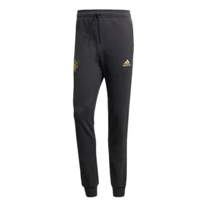 Men's adidas Manchester United Soccer/Football Logo Sports Pants/Trousers/Joggers Carbon Black FH8548