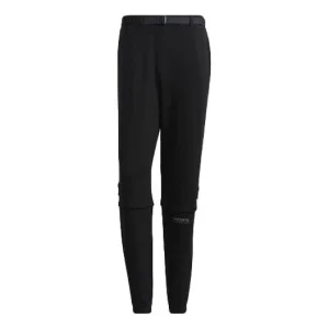 Men's adidas originals Solid Color Lacing Casual Joggers/Pants/Trousers Black HC0386
