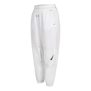 (WMNS) Nike Nsw Rpl Swsh Gx Hr Jggr Woven Casual Loose Bundle Feet Sports Pants/Trousers/Joggers Autumn White DD5573-100