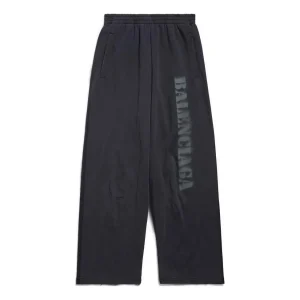 Balenciaga Stencil Type Baggy Sweatpants 'Black Grey' 771081TQVA41750
