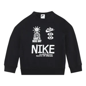(GS) Nike Sportswear French Terry Sweatshirt 'Black White' DQ8821-010