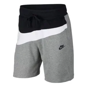 NikeSak As M Nsw Hbr Colorblock Large Logo Splicing Elastic Waistband Sports Shorts Gray AR3162-091