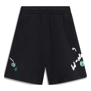 (WMNS) Li-Ning Graphic Shorts 'Black' AKST664-2