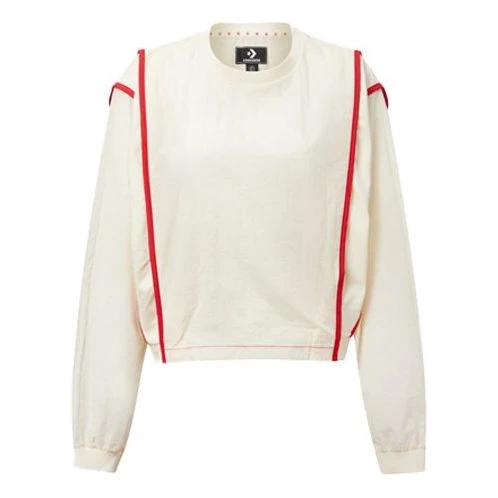 (WMNS) Converse Series Contrast Color Stitching Round Neck Pullover White 10020992-281