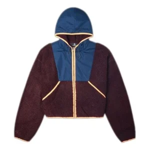 (WMNS) Converse Full Zip Fleece Hooded Jacket Asia Sizing 'Red Currant' 10020285-A03