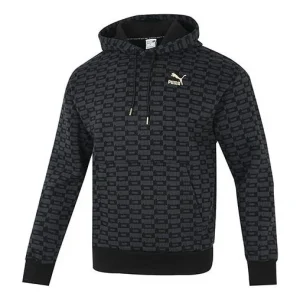 PUMA Luxe Aop Full Print Logo Knit Black 534409-01
