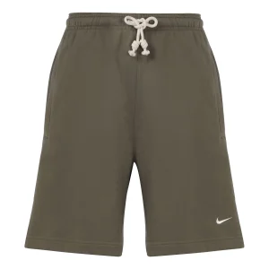 Nike SS22 Solid Color Drawstring Lacing Basketball Shorts Olive Green DQ5713-222